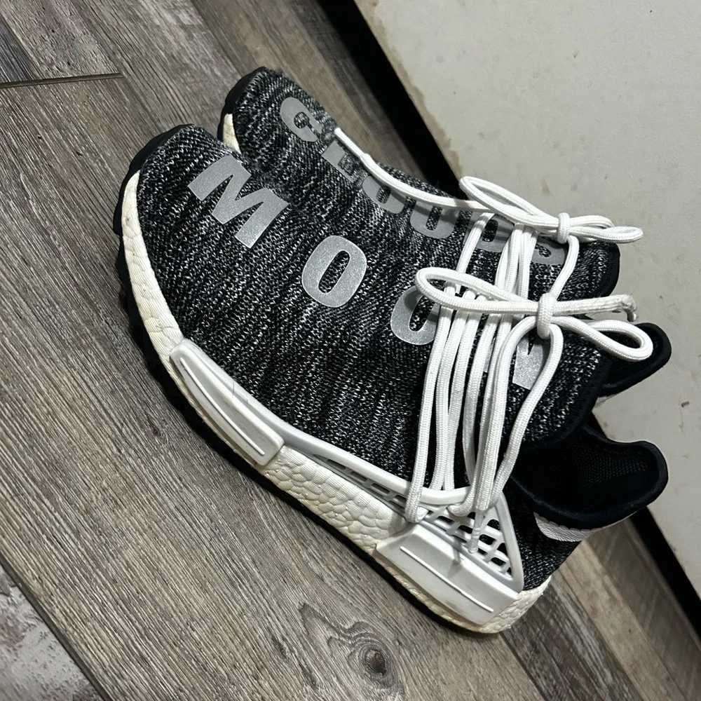 Pharrell x adidas NMD Human Race Trail 'Oreo' Moon Clouds grey white black